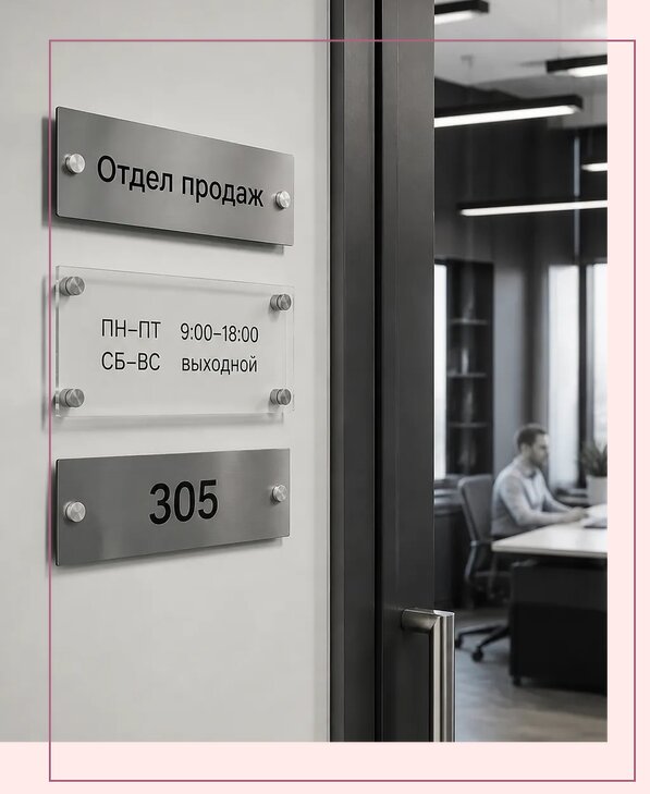 Офисные таблички на дверь в Грозном по цене от 5028 р. | Аванза-Грз